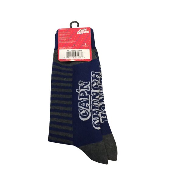 Cap'n Crunch Men's Crew Socks Size 6-12 Faces Royal Blue - Picture 3 of 4